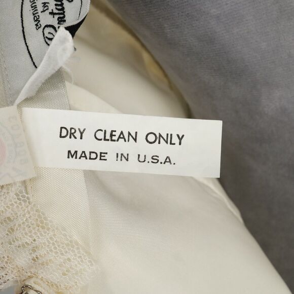 Evenings by Pantagis Gown Womens 4 Ivory Lace Dress Lined Bubble Hem Vintage 80s - Picture 13 of 13